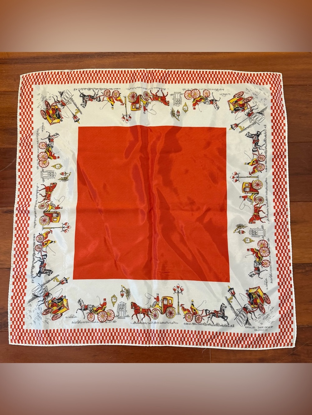 Vintage Mackinac Island Scarf 100% Silk